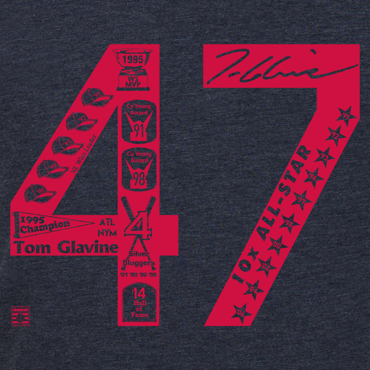 Tom Glavine 47 - Mens Tri-Blend