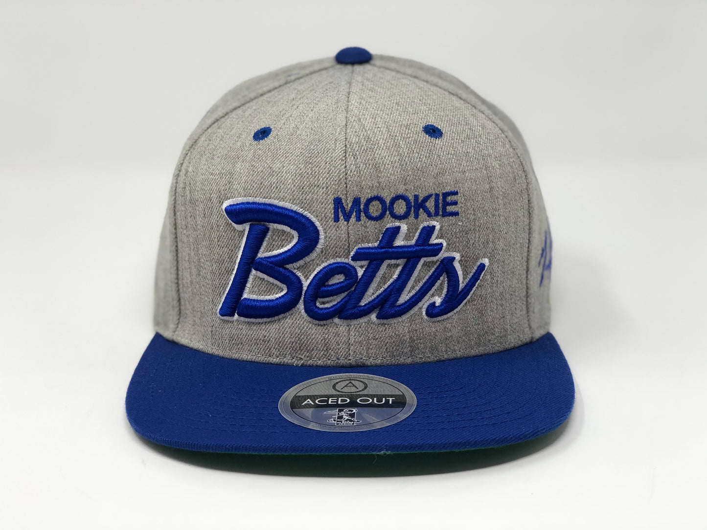 Mookie Betts Script Hat - Grey/Royal Snapback