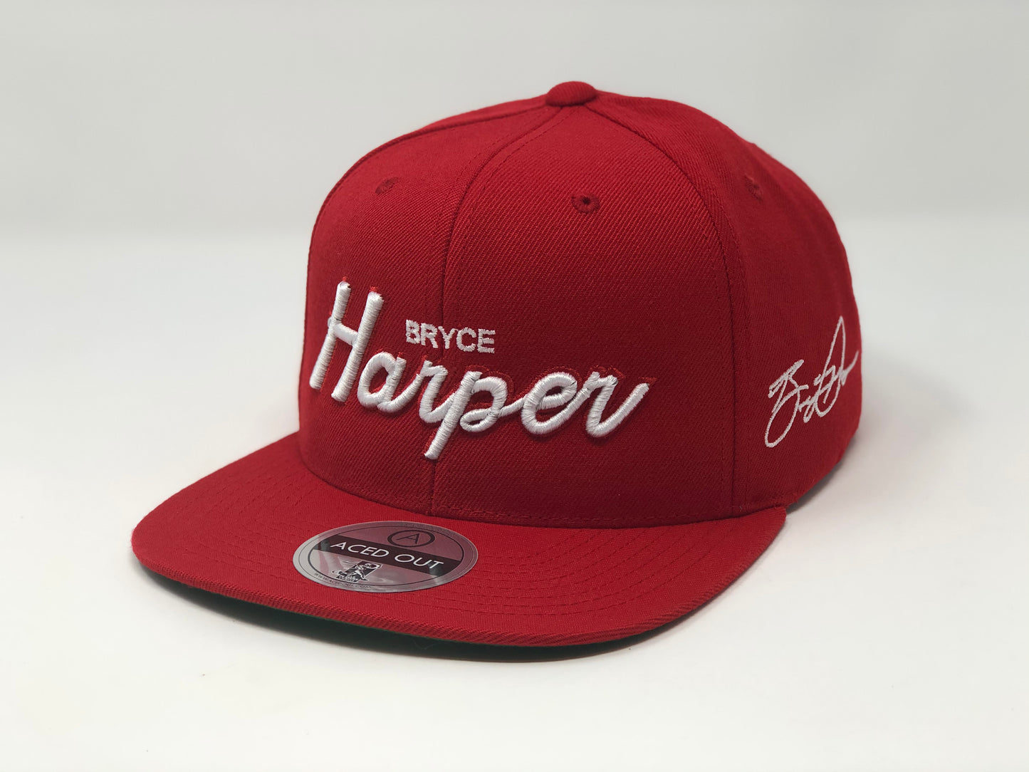 Bryce Harper Script Hat - Red Snapback