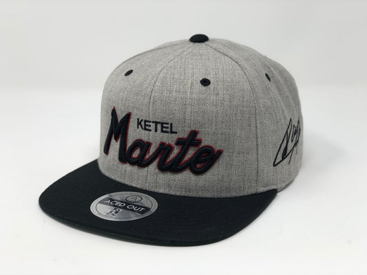 Ketel Marte Script Hat - Grey/Black Snapback