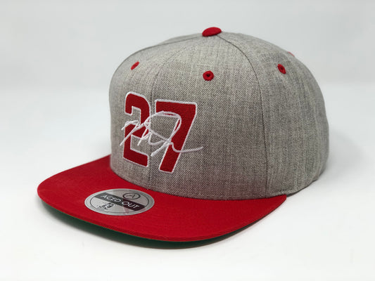Mike Trout 27 Hat - Grey/Red Snapback