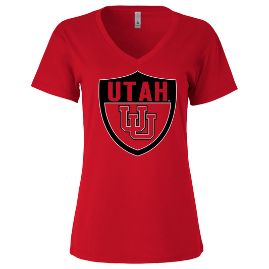 Utah Utes Shield - Women's V-Neck